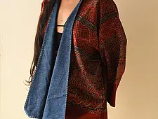 Kimono | Reversible Ajrakh & Denim Cotton Jacket