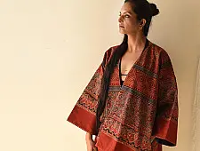 Kimono | Reversible Ajrakh & Denim Cotton Jacket