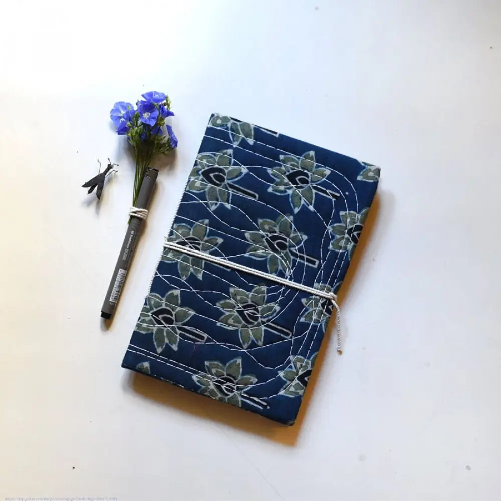buy ajrakh pothi diary - Lotus Motif