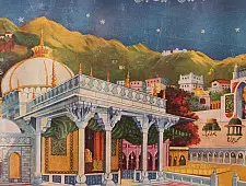 Memory Lines | Indian Antique Print  ( With Frame) - Ajmer Sharif