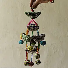 Prachin . प्राचीन ❦ Handmade Old Bead Work  ~ Hanging Latkan - A