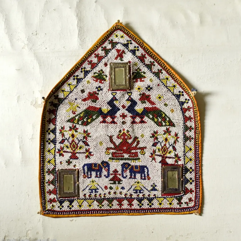 Gujrat Bead Work - Old & Antique Wall Hanging - Ganesha