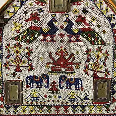 Prachin . प्राचीन  ❂ Gujrat Bead Work - Old & Antique Wall Hanging - Ganesha