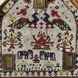 Prachin . प्राचीन  ❂ Gujrat Bead Work - Old & Antique Wall Hanging - Ganesha