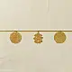 handmade brass toran door hanging featuring scalloped circular brass discs linked on a brass chain with a central floral pendant drop   