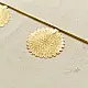 handmade brass toran door hanging featuring scalloped circular brass discs linked on a brass chain with a central floral pendant drop   