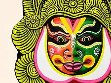 Mukhauta . मुखौटा : Handmade Wall Hanging Chau Mask - B