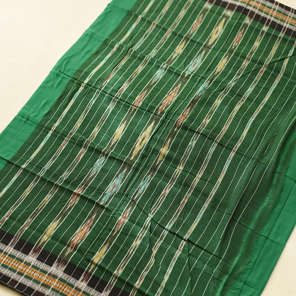 Cotton weaves ~ Ikat Saree { Chatni / Green }