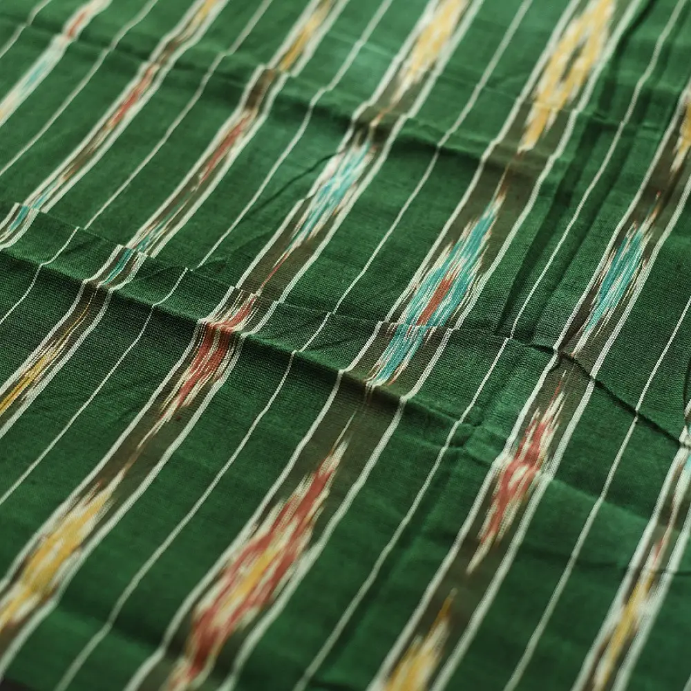 Cotton weaves ~ Ikat Saree { Chatni / Green }