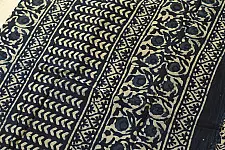 Sunday Afternoon ☕ Block Printed Cotton Dabu ~ Blue Saree