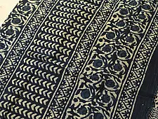 Sunday Afternoon ☕ Block Printed Cotton Dabu ~ Blue Saree
