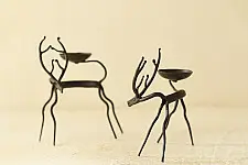Ahou | Wrought Iron ~ Deer Lamp Holder (Set of Two)