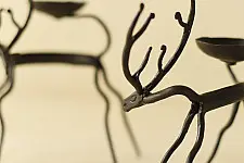 Ahou | Wrought Iron ~ Deer Lamp Holder (Set of Two)