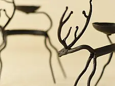 Ahou | Wrought Iron ~ Deer Lamp Holder (Set of Two)
