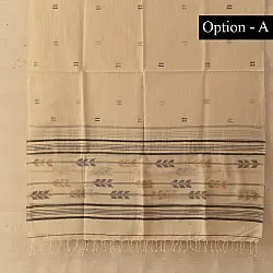 Aamaya . आमाया | Handloom Soft Cotton Jamdani Stole (Two Options) - Off White