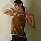 buy Handloom Jamdani Sleeveless Brown Top