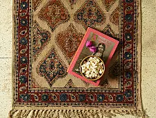 A finite infinity ❧ Kalamkari Natural Color Dhurrie ( 2 X 3 Feet)
