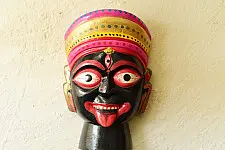 Handmade Wooden Table Top / Hanging Kali Mask