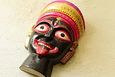 Handmade Wooden Table Top / Hanging Kali Mask