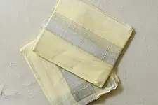 Damodar . दामोदर ✩ Handspun Pure Cotton Dhoti Khes With Zari Border