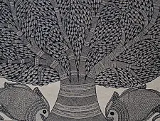 Aripan | Madhubnai Painting - Tree of life Kalp Vriksh