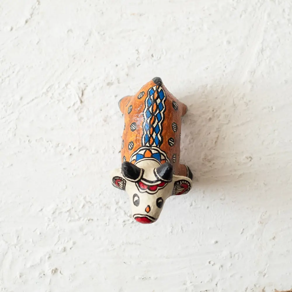 shop Madhubani Hand Painted Paper Mache ~ cow