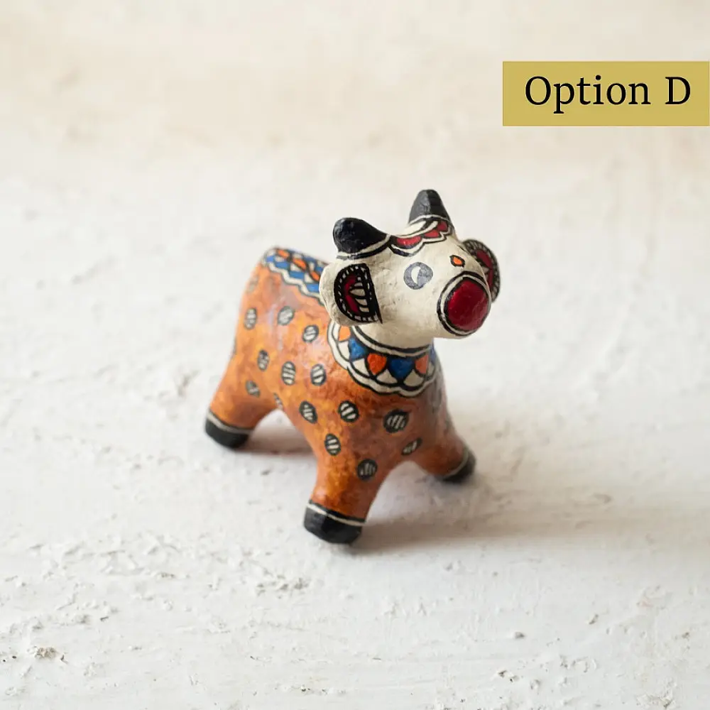 shop Madhubani Hand Painted Paper Mache ~ cow