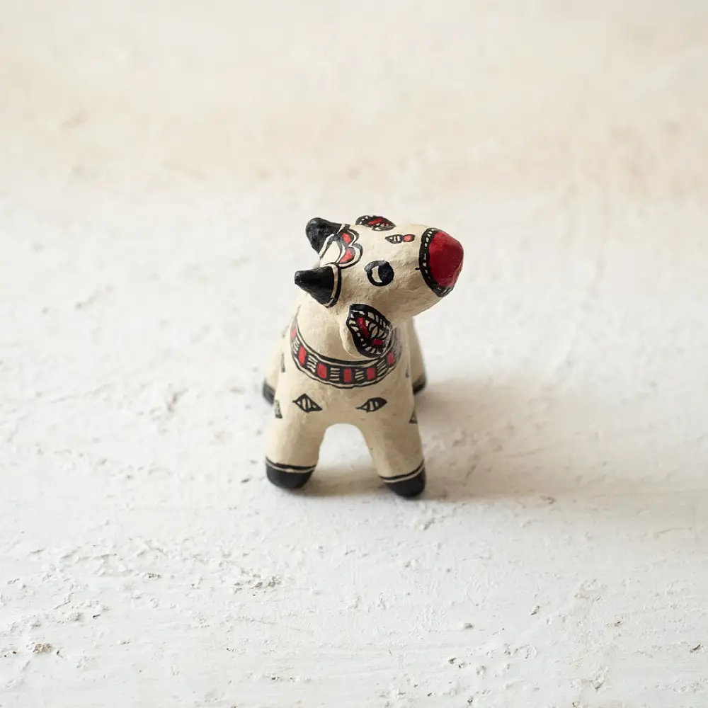 shop Madhubani Hand Painted Paper Mache ~ cow
