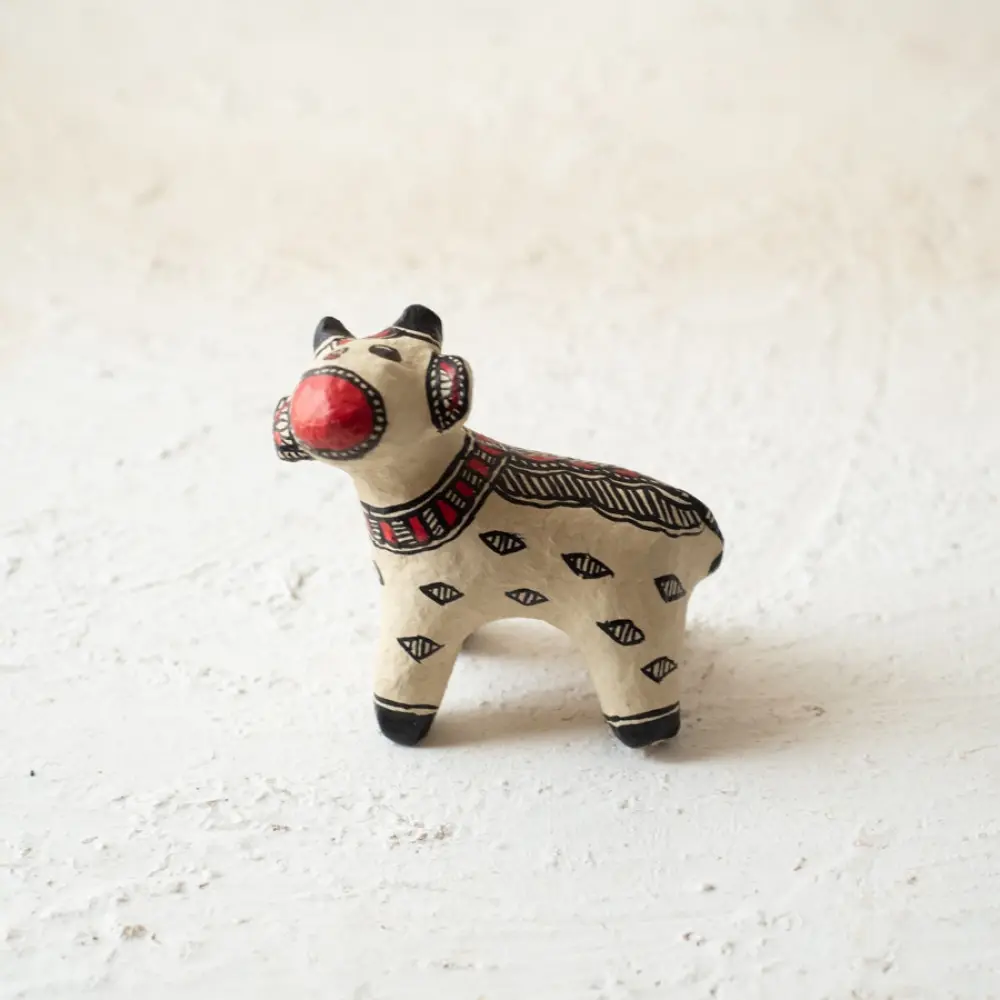 shop Madhubani Hand Painted Paper Mache ~ cow