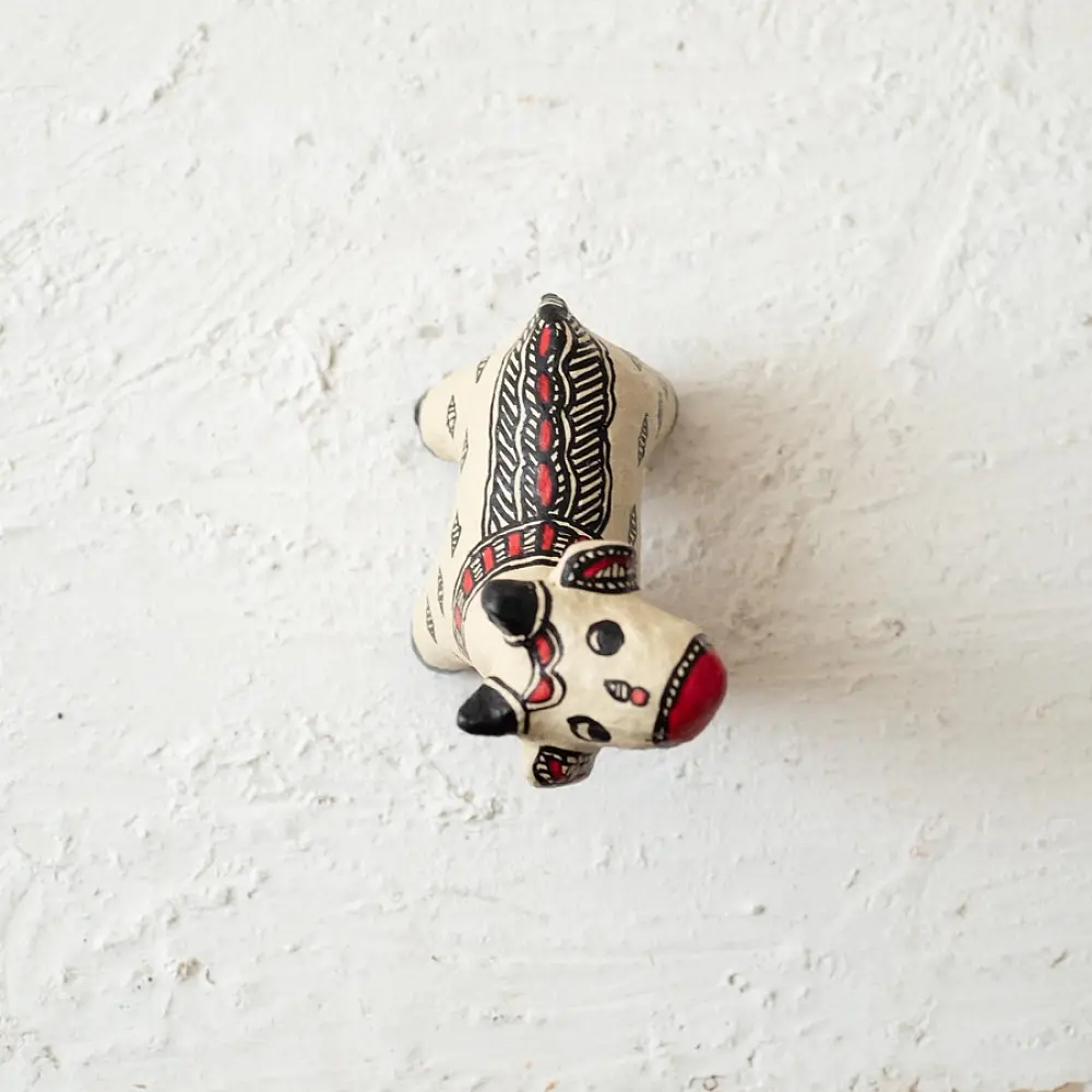 shop Madhubani Hand Painted Paper Mache ~ cow