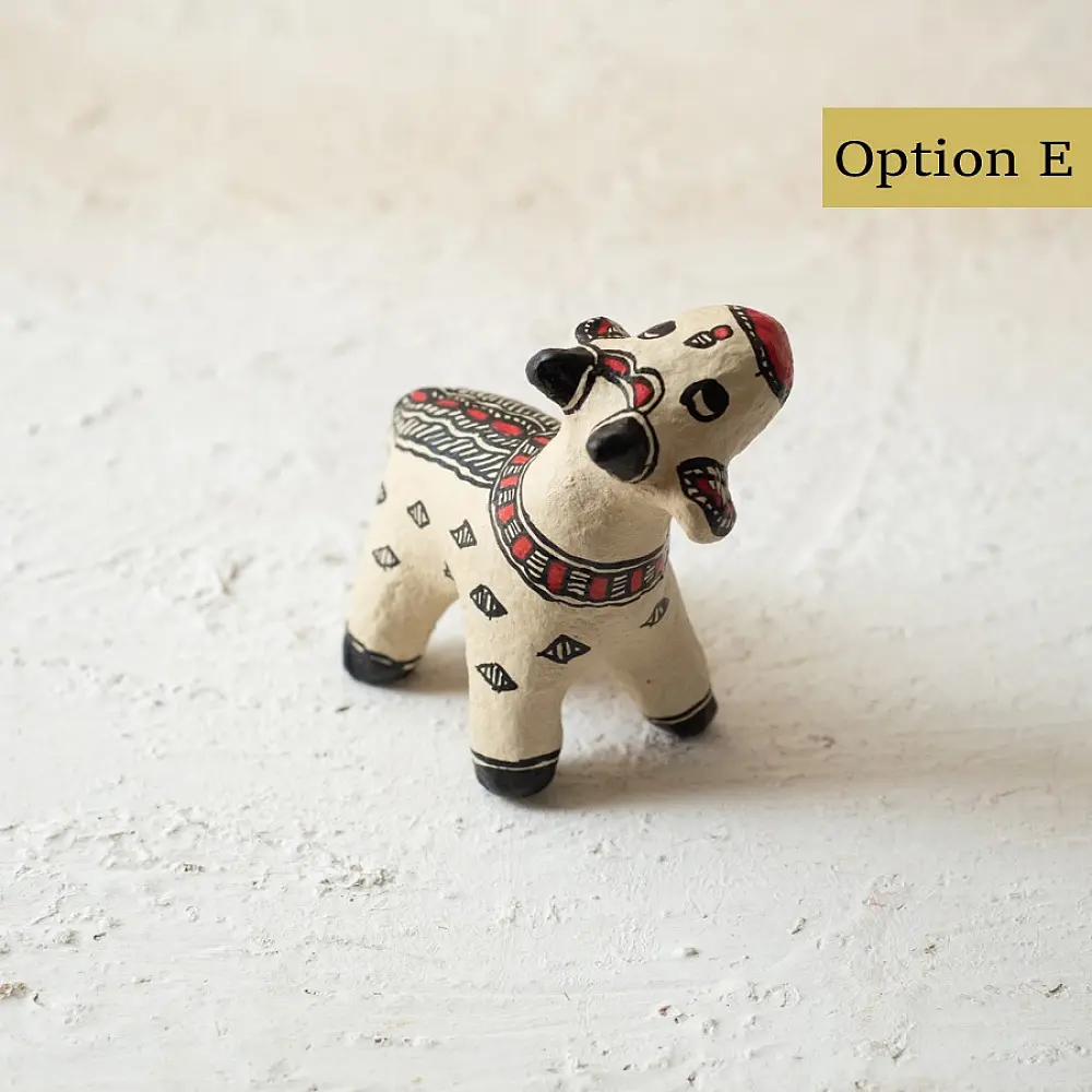 shop Madhubani Hand Painted Paper Mache ~ cow