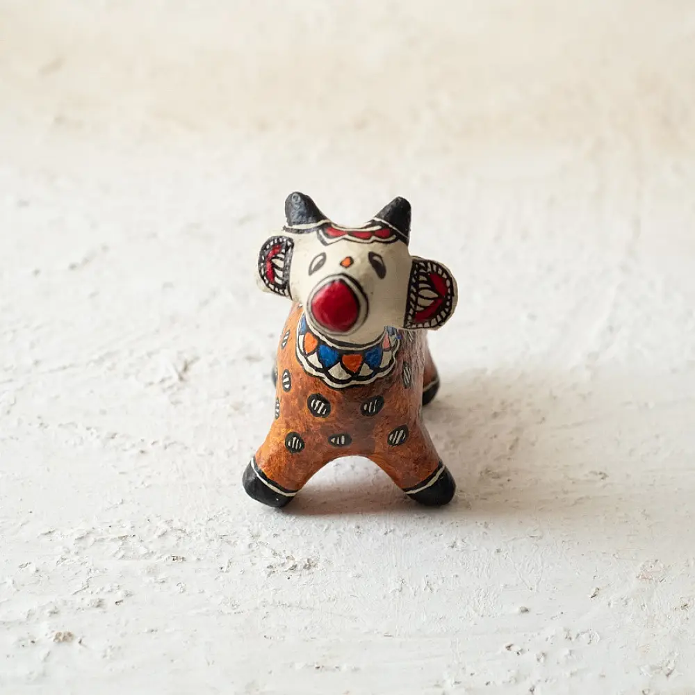 shop Madhubani Hand Painted Paper Mache ~ cow