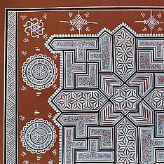 Mandana Art - Painting -  Four Swastik