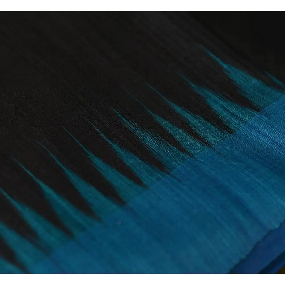 shop Handwoven Pure Tussar Silk Black Saree