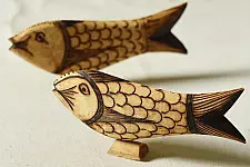 Burn Art | Tribal Wooden Art Pieces - Fish (Set of Two)