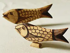 Burn Art | Tribal Wooden Art Pieces - Fish (Set of Two)