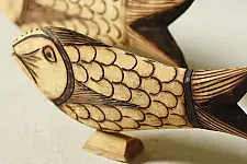 Burn Art | Tribal Wooden Art Pieces - Fish (Set of Two)