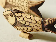Burn Art | Tribal Wooden Art Pieces - Fish (Set of Two)