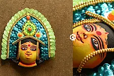 Mukhauta . मुखौटा : Handmade Paper Mache Chau Mask - Durga 