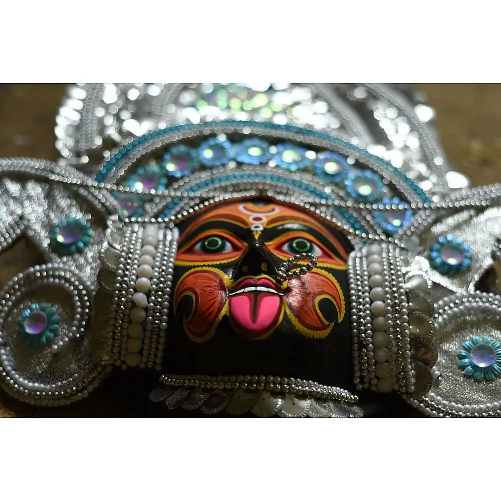 shop handmade chhau mask from bangal - Kaali