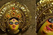 Mukhauta. मुखौटा ~ Chhau Mask ~ Durga (Big / Golden)