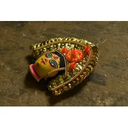 Mukhauta. मुखौटा ~ Chhau Mask ~ Durga (Golden)