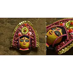 Mukhauta. मुखौटा ~ Chhau Mask ~ Durga (Pink)