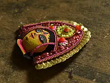 Mukhauta. मुखौटा ~ Chhau Mask ~ Durga (Pink)