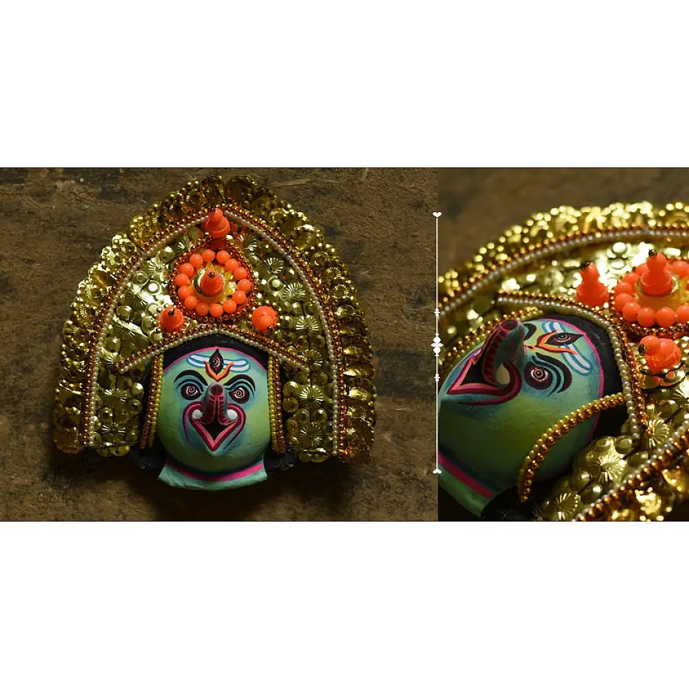 shop handmade chhau mask from bangal - ganesha