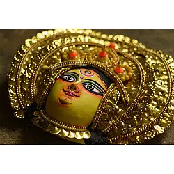 Mukhauta. मुखौटा ~ Chhau Mask ~ Durga (Big / Golden) Mukhauta. मुखौटा ~ Chhau Mask ~ Durga (Big / Golden)