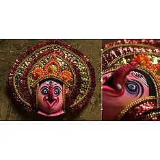 Mukhauta. मुखौटा ~ Chhau Mask ~ Pink Face Ganesha (Big)