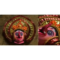 Mukhauta. मुखौटा ~ Chhau Mask ~ Pink Face Ganesha (Big)