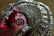 Mukhauta. मुखौटा ~ Chhau Mask ~ Silver Ganesha (Big)