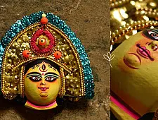 Mukhauta. मुखौटा ~ Handmade Chhau Mask of Durga 